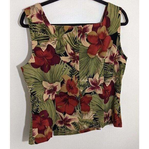 Ronni Nicole Floral 2 Piece Set Vacation Tropical Square Neck Top Skirt Size 16 - Picture 3 of 12